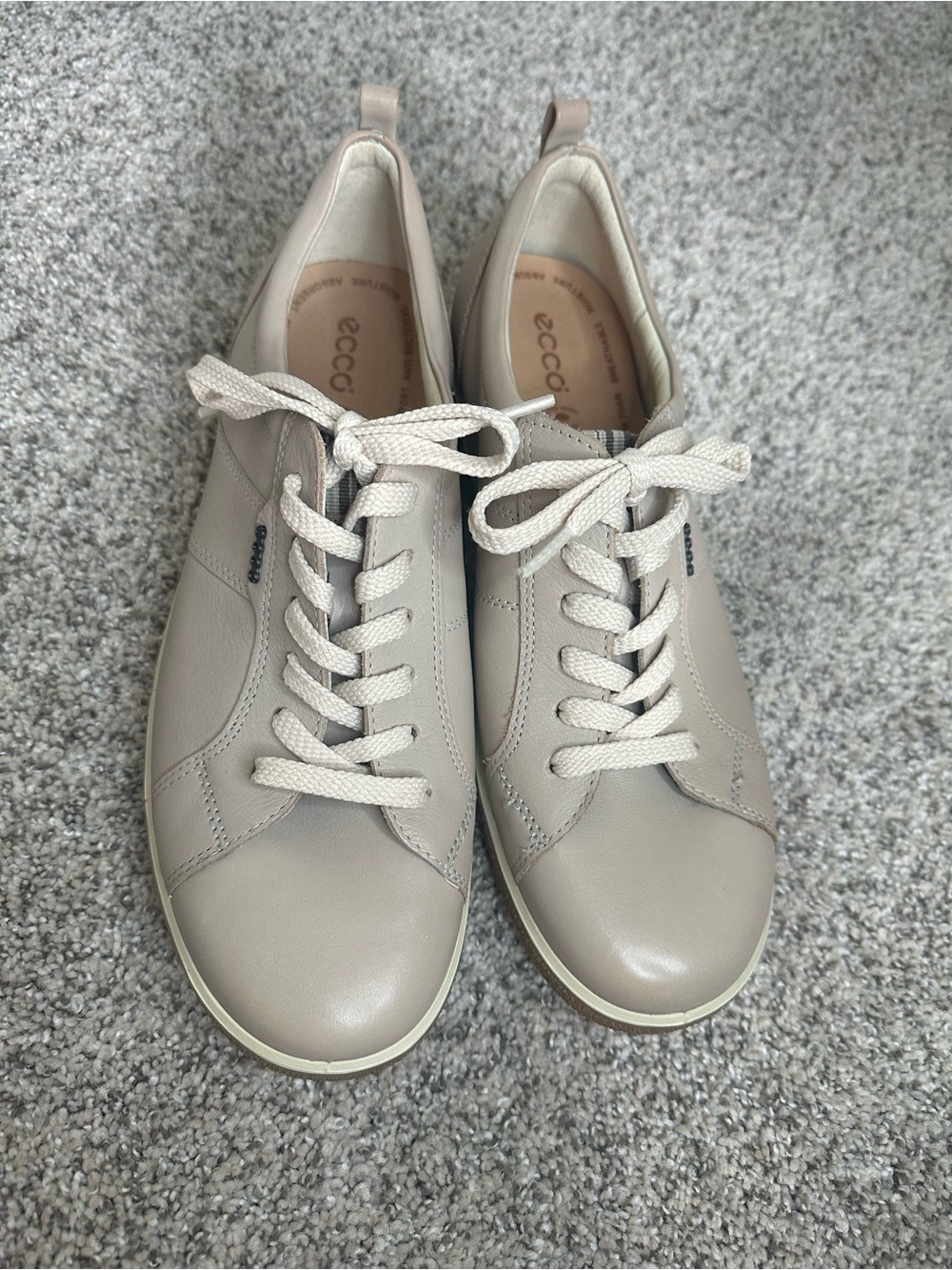 Ecco Women's Lace-Up Sneakers in Light Taupe